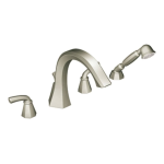 Moen TS244 Felicity Chrome two-handle roman tub faucet includes hand shower Specifications