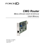 Force CMG Router Quick start manual