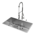 Vigo VG15067 All-in-One Undermount Stainless Steel 32 in. 0-Hole Single Bowl Kitchen Sink Set Specification
