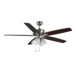 Home Decorators Collection 59562 62 in. Bailey's Bluff Brushed Nickel LED Ceiling Fan Use and care guide