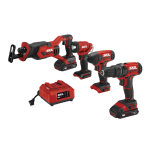 Skil CB739601 PWRCORE 20-Volt Lithium-Ion Cordless 4-Tool Combo Kit Drill Driver, Impact Driver, Recip Saw and Spotlight Owner's Manual