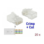 DeLOCK 86451 RJ45 Crimp+Cut Plug Cat.5e UTP 20 pieces Fiche technique