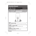 Hamilton Beach 840101100 Coffee Grinder User Manual
