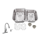 IPT Sink Company IPT2918P5828CP All-in-One Undermount Stainless Steel 29.125 in. 50/50 Double Bowl Kitchen Sink installation Guide