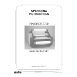 Banner American Finisher 2700 Operating instructions