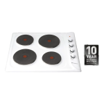 Hotpoint E6041W Electric Solid Plate Hob Instructions for Installation and Use