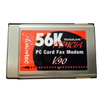 ActionTec DataLink V.90 PC Card Fax Modem PCMCIA Specifications