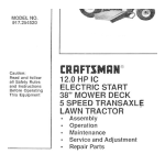 Craftsman 917254520 Lawn Tractor Owner`s manual