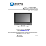 Audiovox FPE2006DV Flat Panel Television Operating instructions