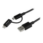 StarTech.com LTUB1MBK 1 m (3 ft.) 2 in 1 Charging Cable Datasheet