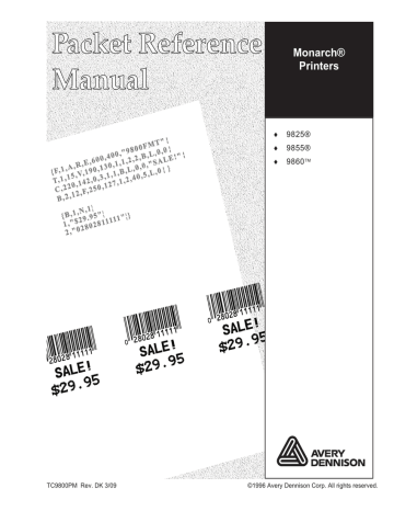 <b>DEFINING FIELDS </b>. Avery Dennison Monarch 9860 | Manualzz