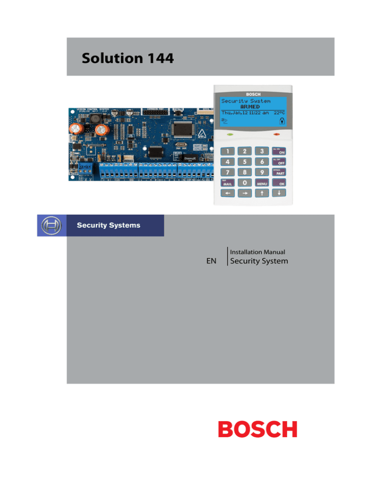 Bosch 6000 Installation guide Bosch 6000 Installation guide
