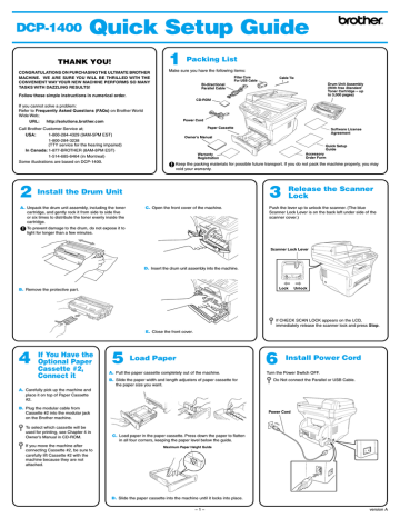 Brother DCP-1400 Quick Setup Guide | Manualzz Brother DCP-1400 Quick Setup Guide | Manualzz