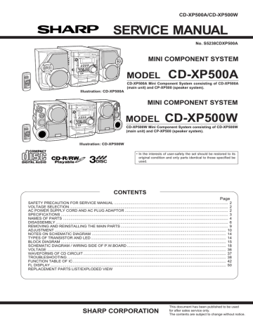 Sharp CD-XP500A Service manual | Manualzz