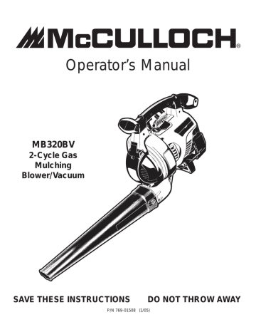 MTD MB320BV Operator`s manual | Manualzz