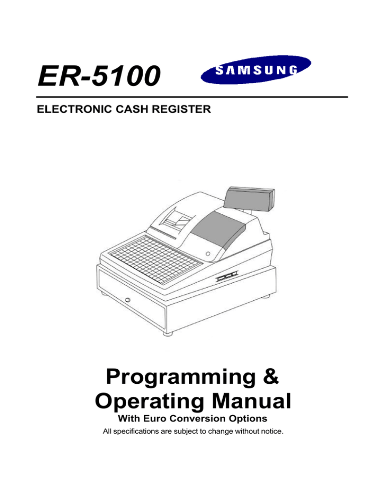 Samsung ER-5100 Specification Samsung ER-5100 Specification