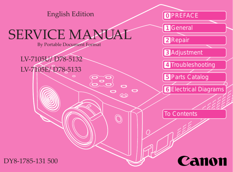 Canon LV-7105 User manual Canon LV-7105 User manual