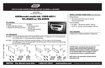 Metra 95-2009 Instructions Metra 95-2009 Instructions