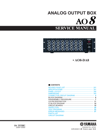 Yamaha AO8-DA8 Service manual Yamaha AO8-DA8 Service manual