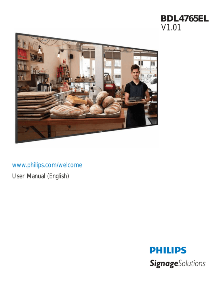 Philips BDL4765EL User manual Philips BDL4765EL User manual