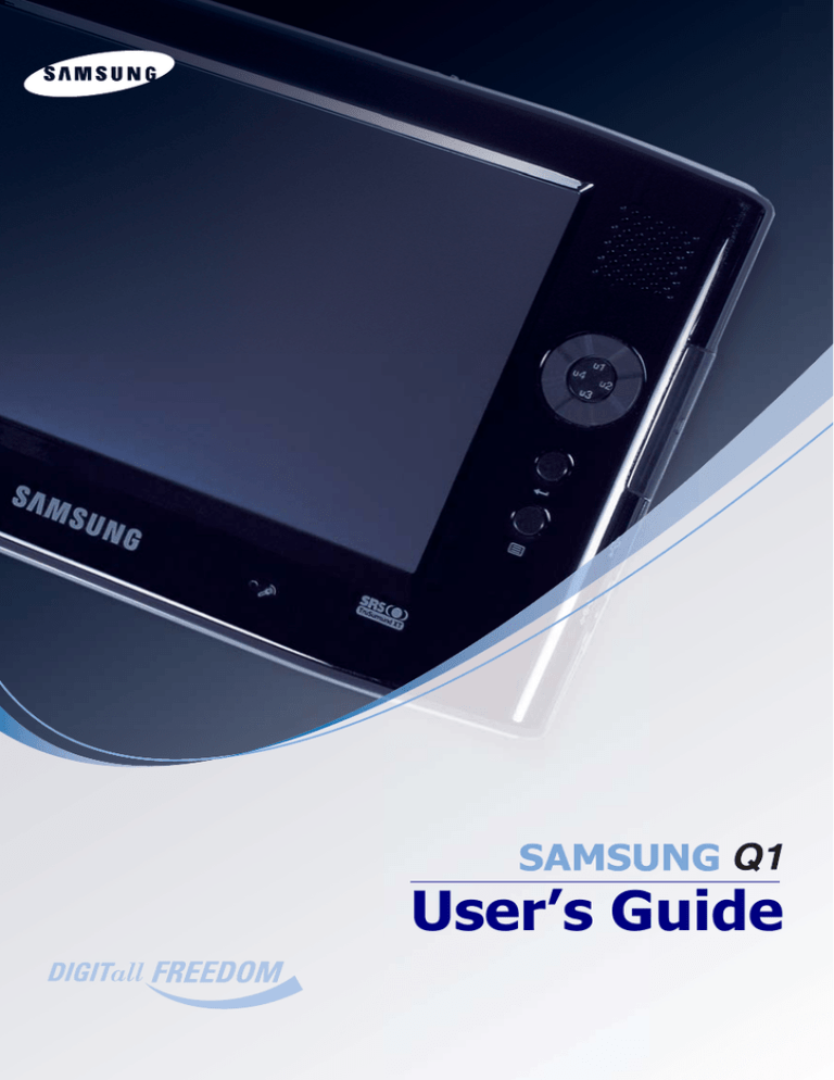 Samsung Q1 User`s guide Samsung Q1 User`s guide