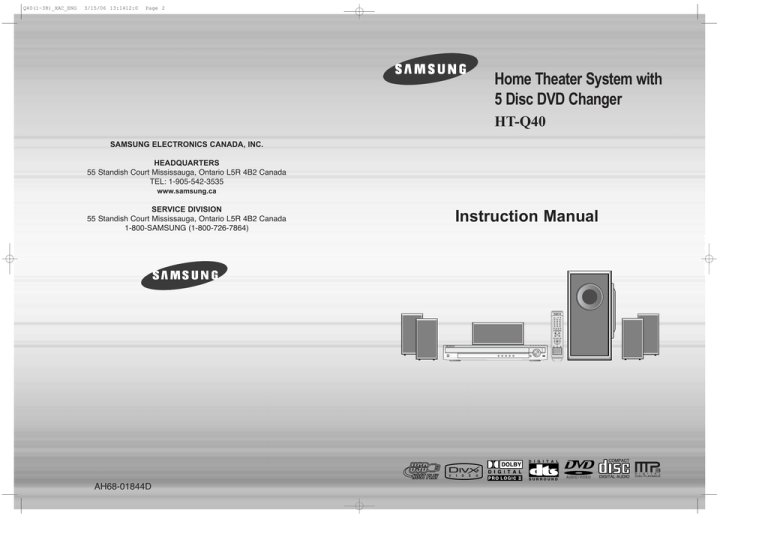 Samsung AH68-01844D Instruction manual Samsung AH68-01844D Instruction manual