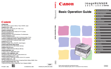 Canon Image Runner iRC1028i Specifications Canon Image Runner iRC1028i Specifications
