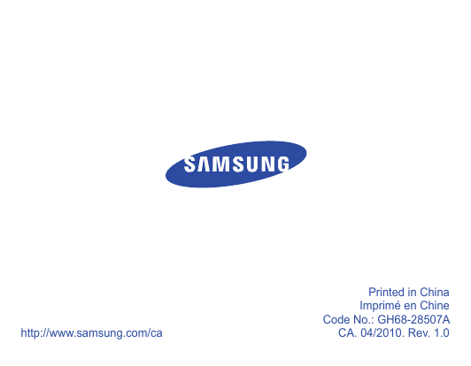 Samsung GH68-28507A Specifications Samsung GH68-28507A Specifications