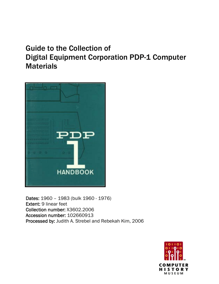 Digital Equipment Corporation PDP-9 User manual Digital Equipment Corporation PDP-9 User manual