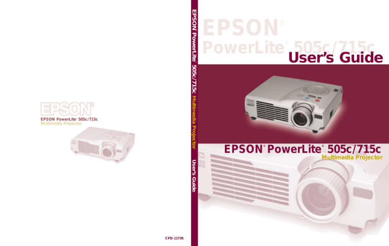 Epson PowerLite 715c User`s guide Epson PowerLite 715c User`s guide