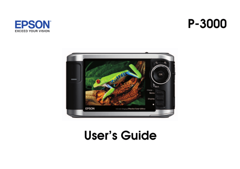 Epson P-3000 User's guide Epson P-3000 User's guide