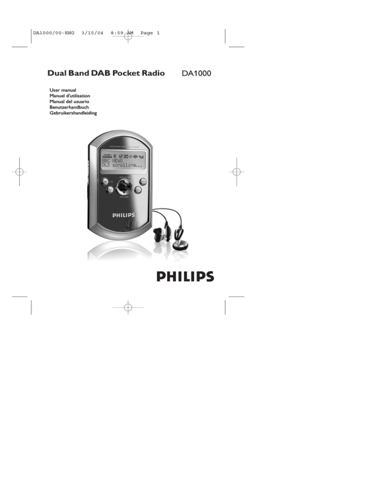 Dual DA1000D User manual Dual DA1000D User manual