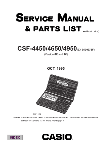 Casio CSF-4650 Specifications Casio CSF-4650 Specifications