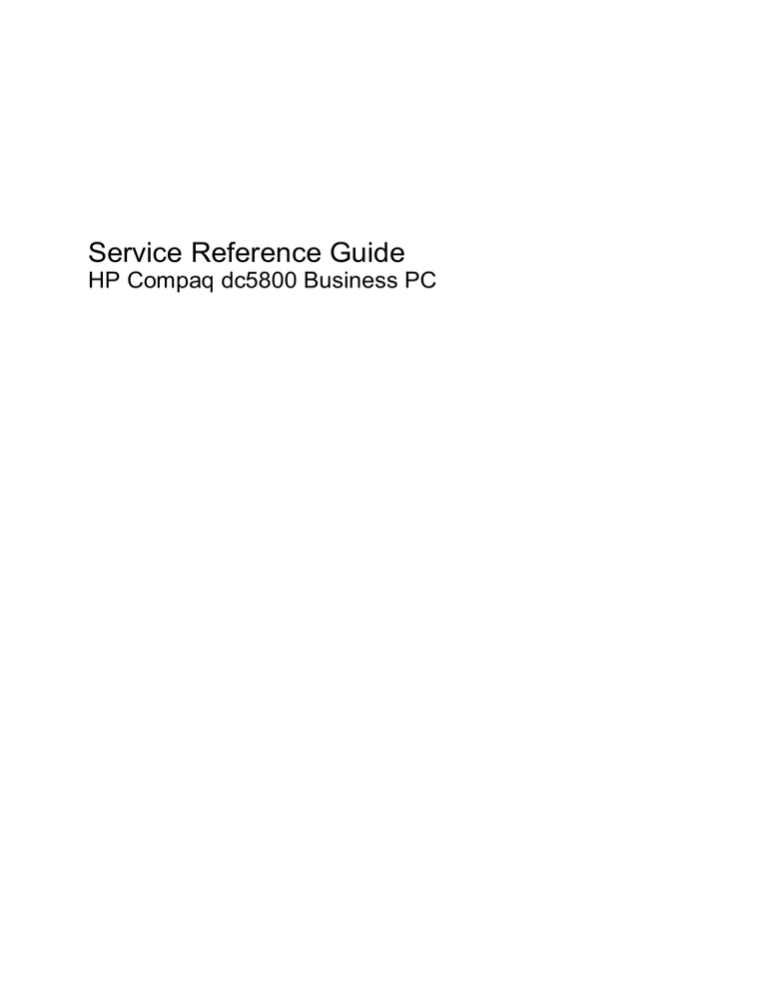 HP Compaq dc5800 User guide HP Compaq dc5800 User guide