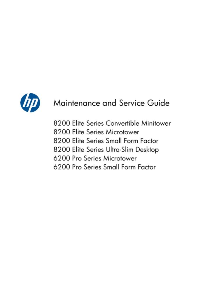 HP Compaq Elite 8200 USDT Specifications HP Compaq Elite 8200 USDT Specifications