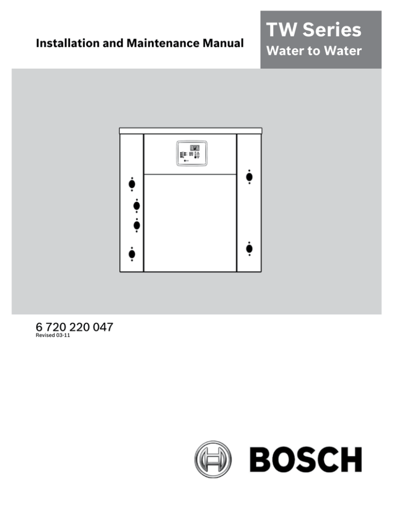 Bosch TW Series Specifications Bosch TW Series Specifications