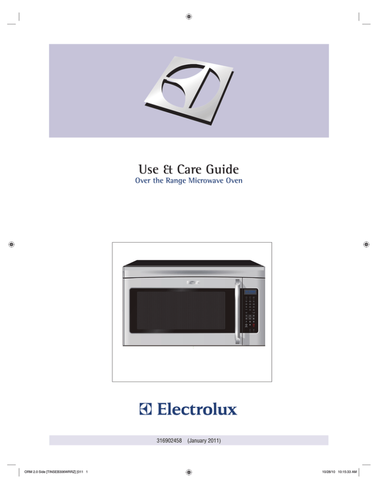 Electrolux 316902458 Use & care guide Electrolux 316902458 Use & care guide