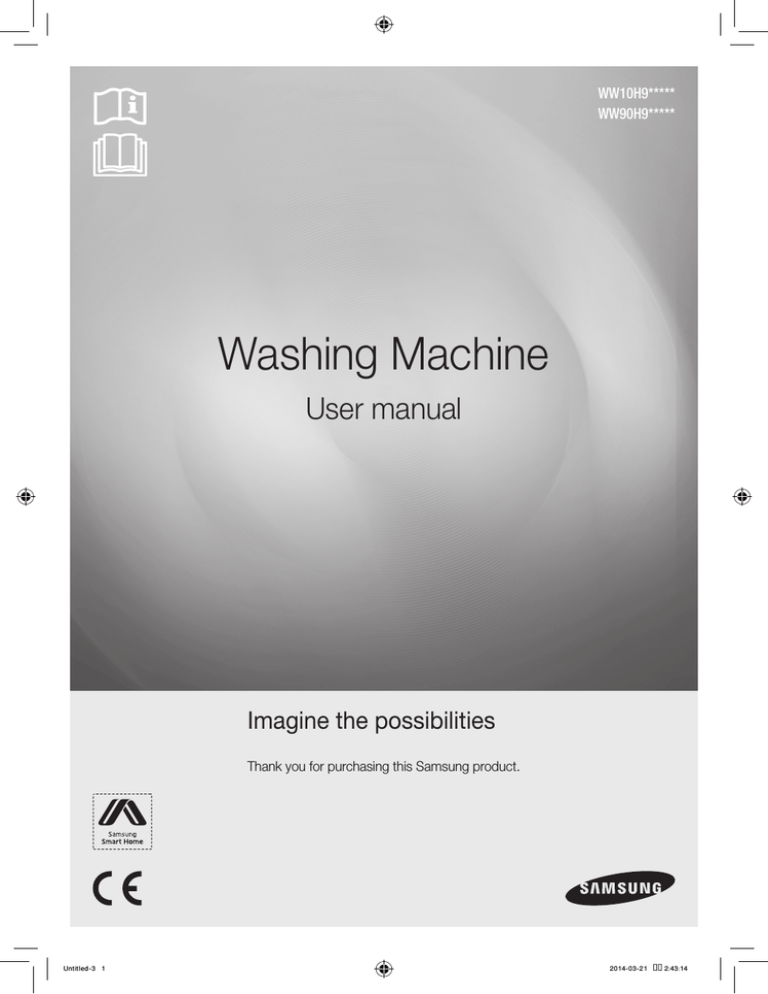 Samsung WW90H9 Series User manual Samsung WW90H9 Series User manual