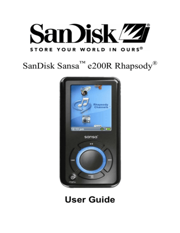 SanDisk E280 - Sansa 8 GB Digital Player User guide SanDisk E280 - Sansa 8 GB Digital Player User guide