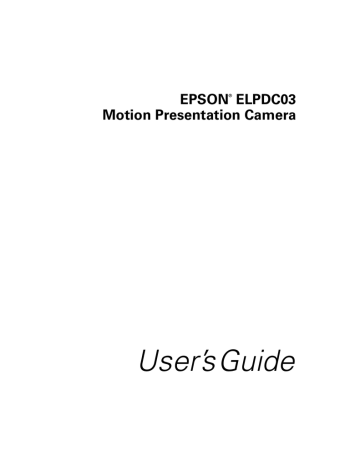 Epson ELPDC03 User`s guide | Manualzz Epson ELPDC03 User`s guide | Manualzz