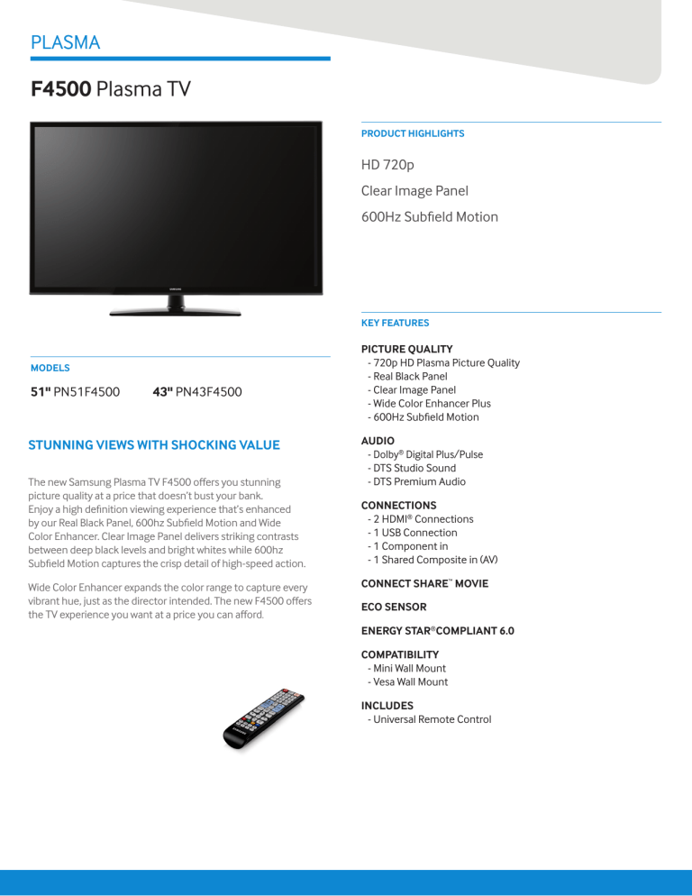 Samsung PN43F4500AF User manual Samsung PN43F4500AF User manual