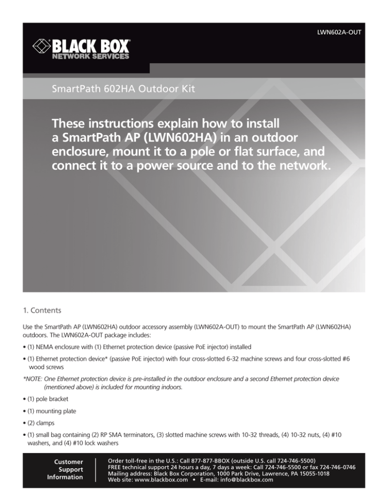 Black Box LWN602HAE Specifications Black Box LWN602HAE Specifications