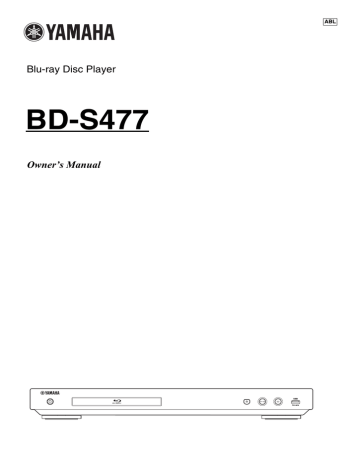 Yamaha BD-S477 Owner`s manual Yamaha BD-S477 Owner`s manual