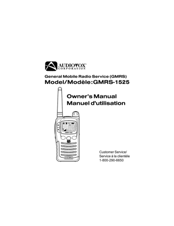 Audiovox 1525 Owner`s manual | Manualzz