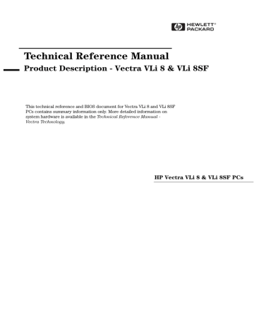 HP Vectra Vli 8SF Specifications HP Vectra Vli 8SF Specifications