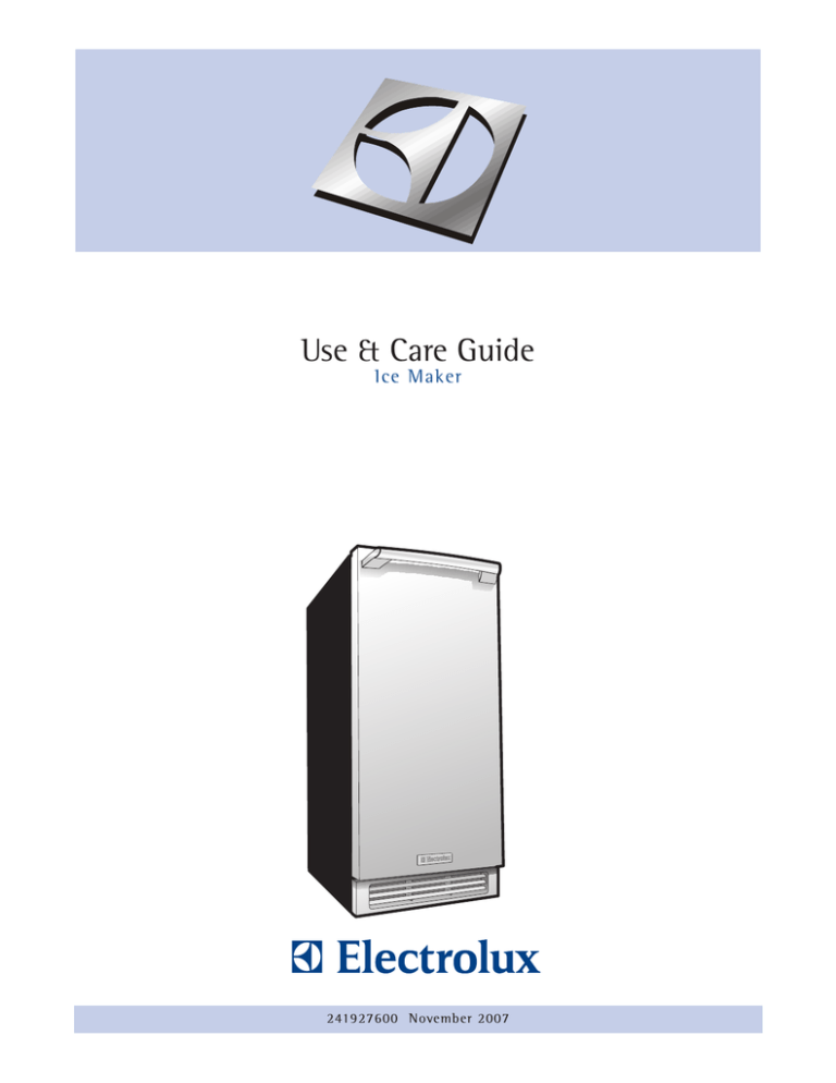 Electrolux EI15IM55GS - 15 Inch Ice Maker Use & care guide Electrolux EI15IM55GS - 15 Inch Ice Maker Use & care guide