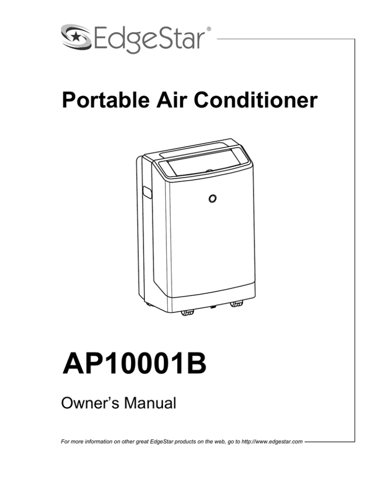 EdgeStar AP10001B Owner`s manual EdgeStar AP10001B Owner`s manual