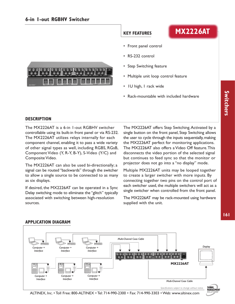 Altinex MX2226AT User manual Altinex MX2226AT User manual
