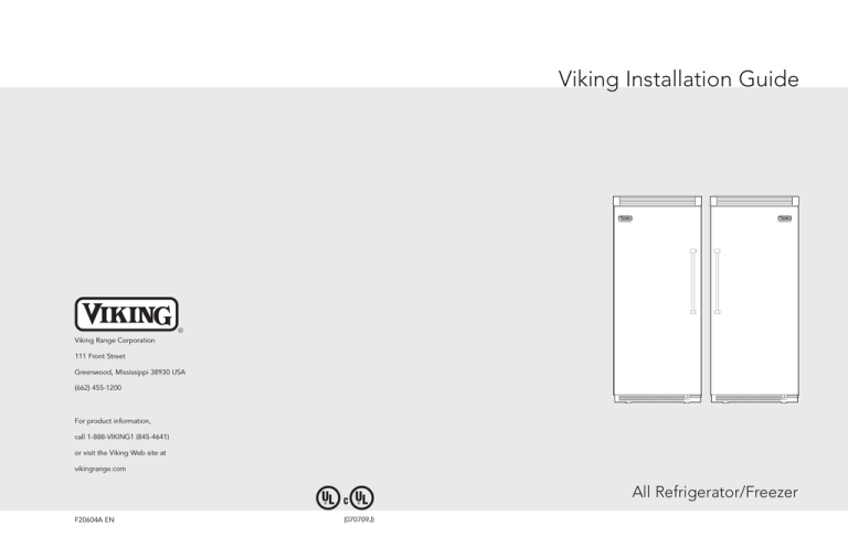 Viking Professional VCRB536RSS Installation guide Viking Professional VCRB536RSS Installation guide