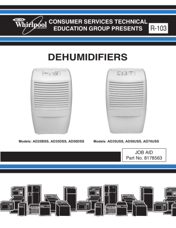 Whirlpool Dehumidifier Product specifications Whirlpool Dehumidifier Product specifications